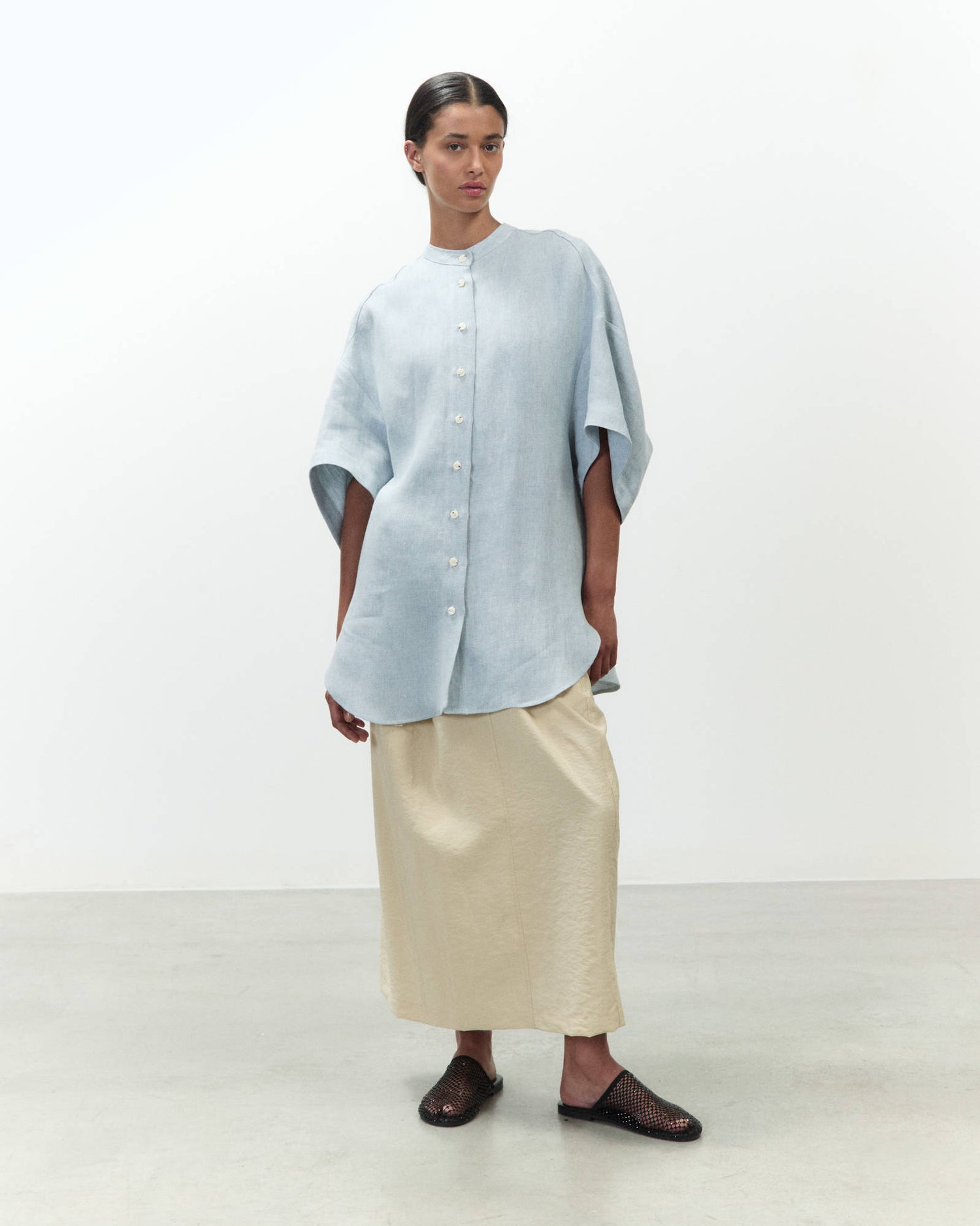 MAXI BLUSA IN LINO
