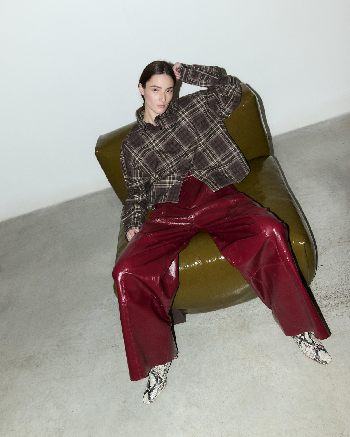 PANTALONE IN PELLE WIDE LEG
