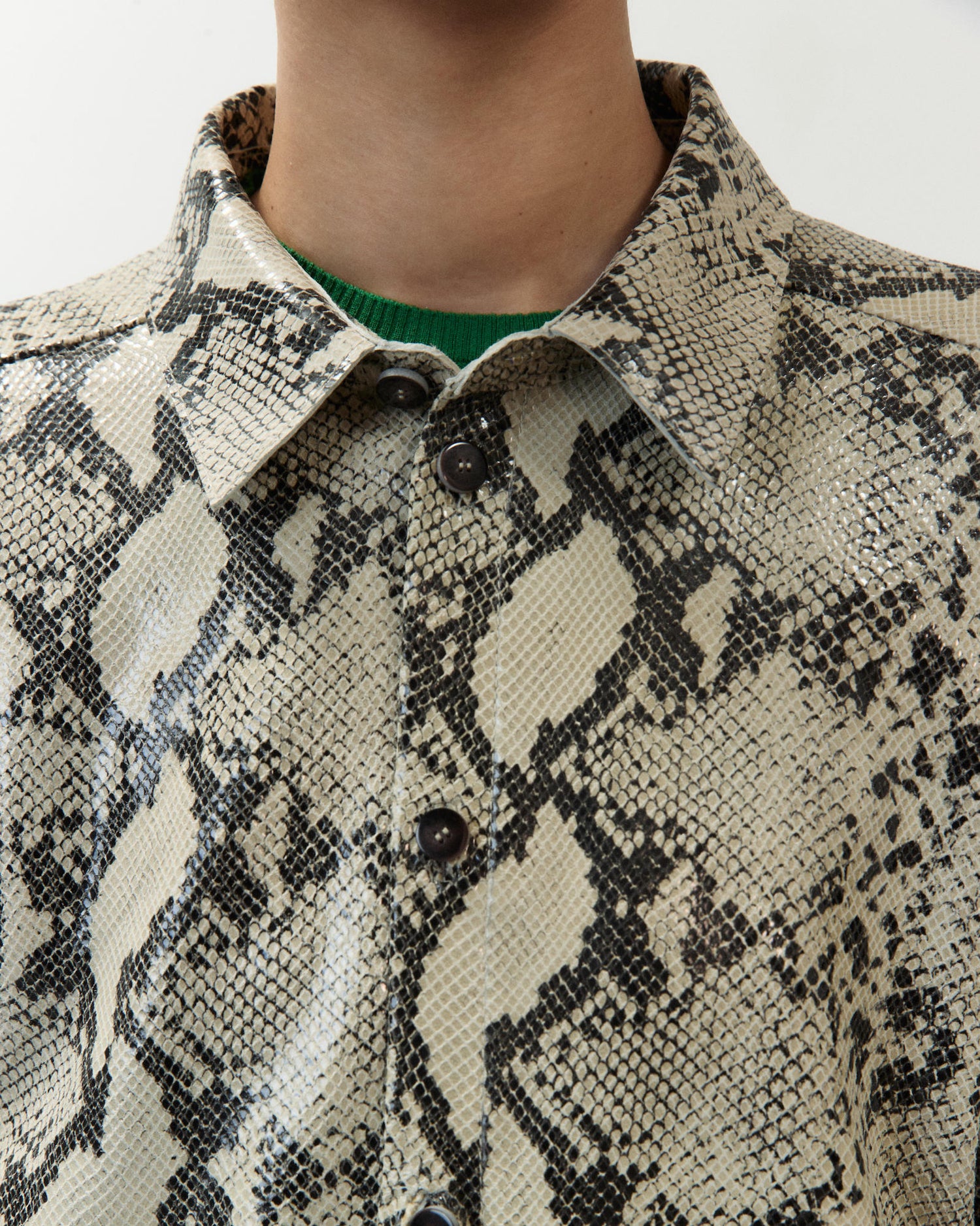 CAMICIA IN PELLE STAMPA PITONE