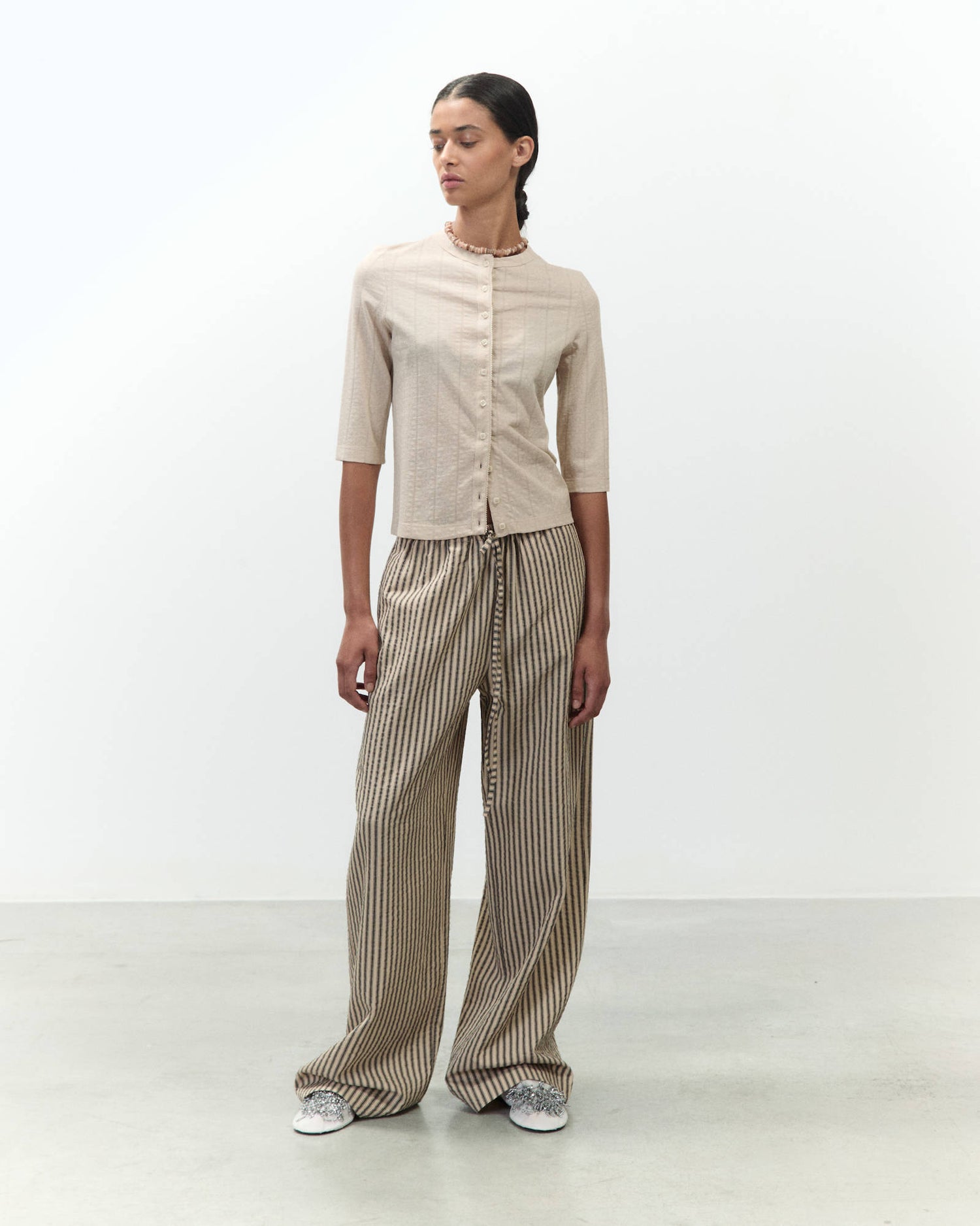 PANTALONE AMPIO A RIGHE