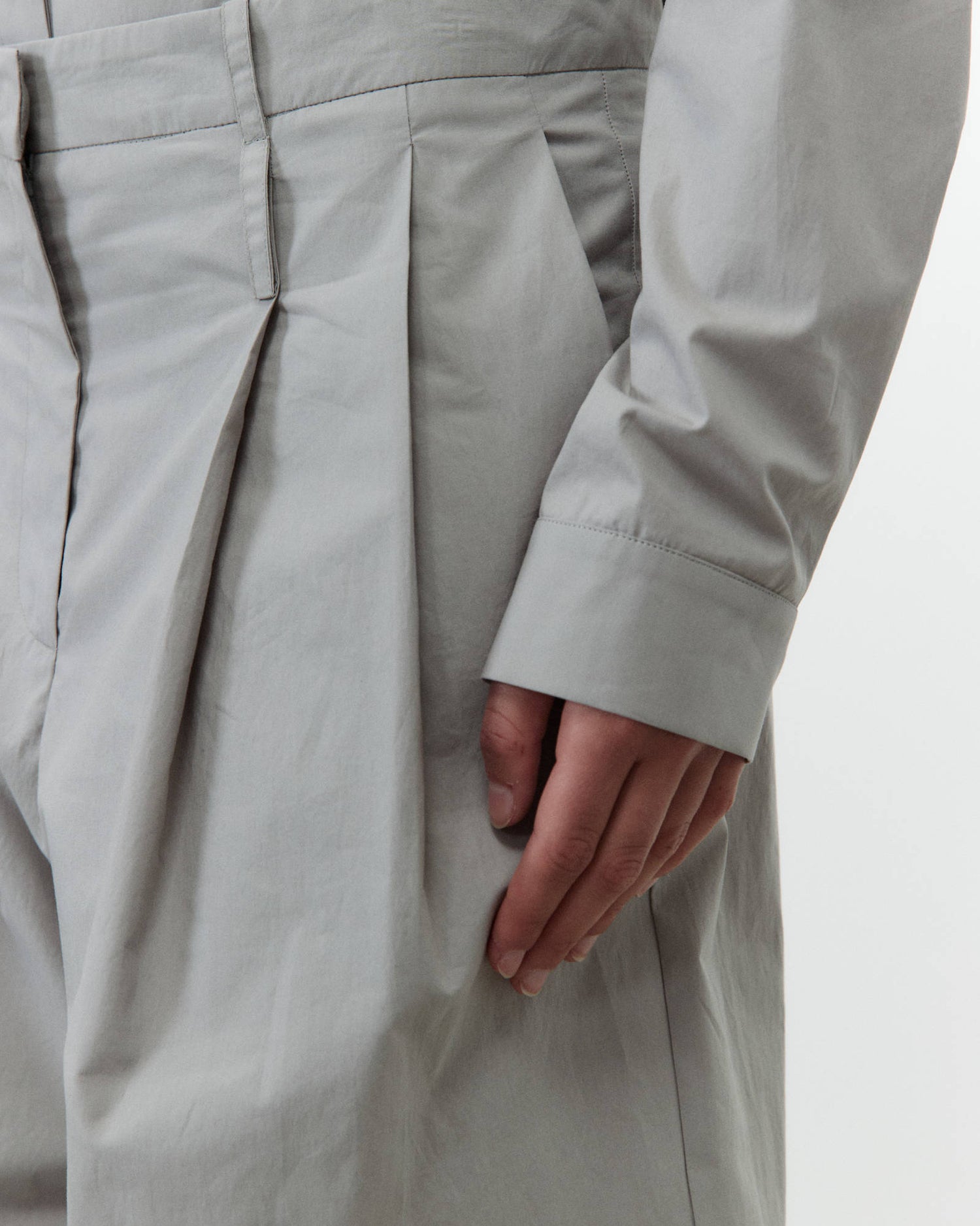 PANTALONE PINCES IN POPELINE