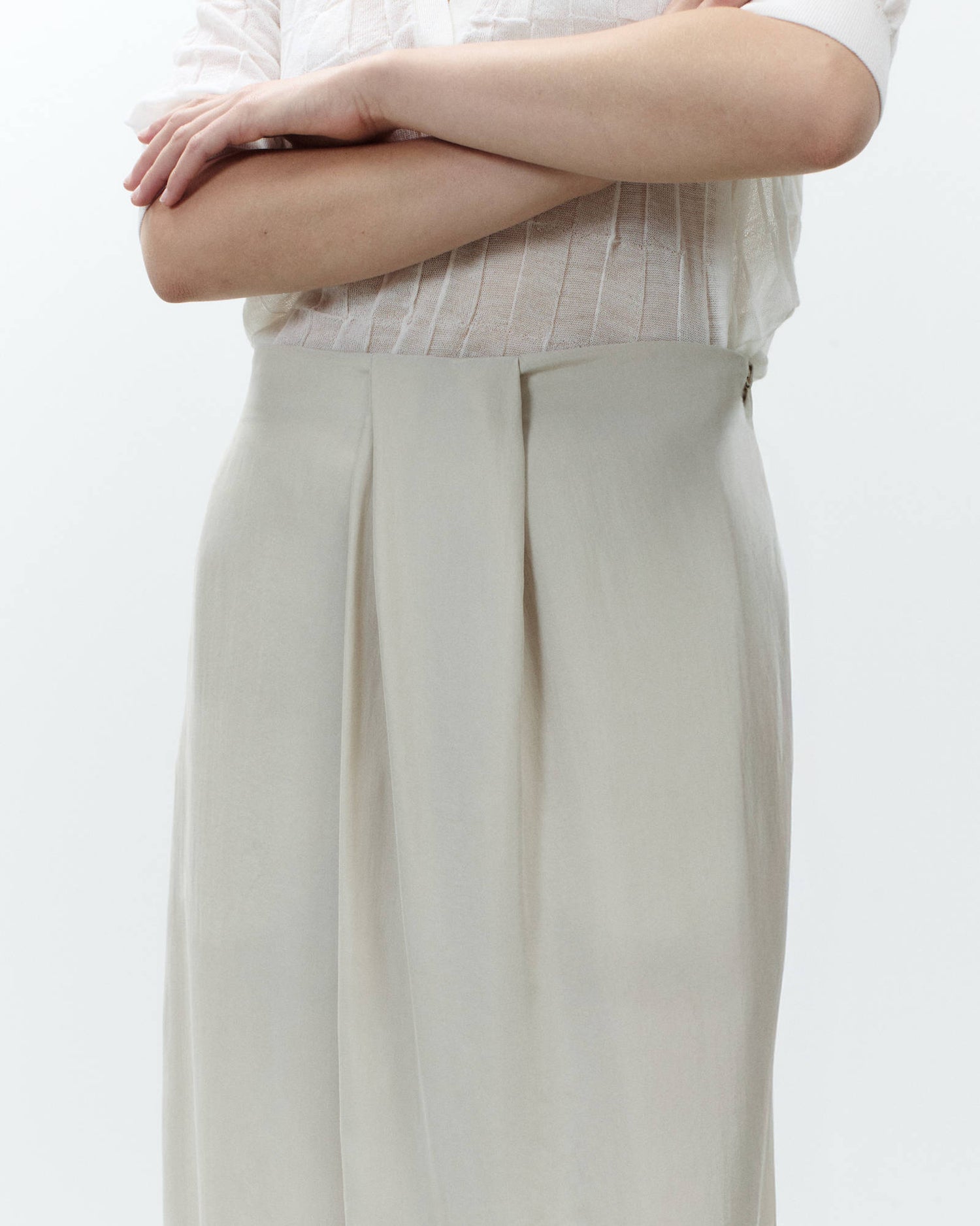 PANTALONE DRAPPEGGIATO IN SETA