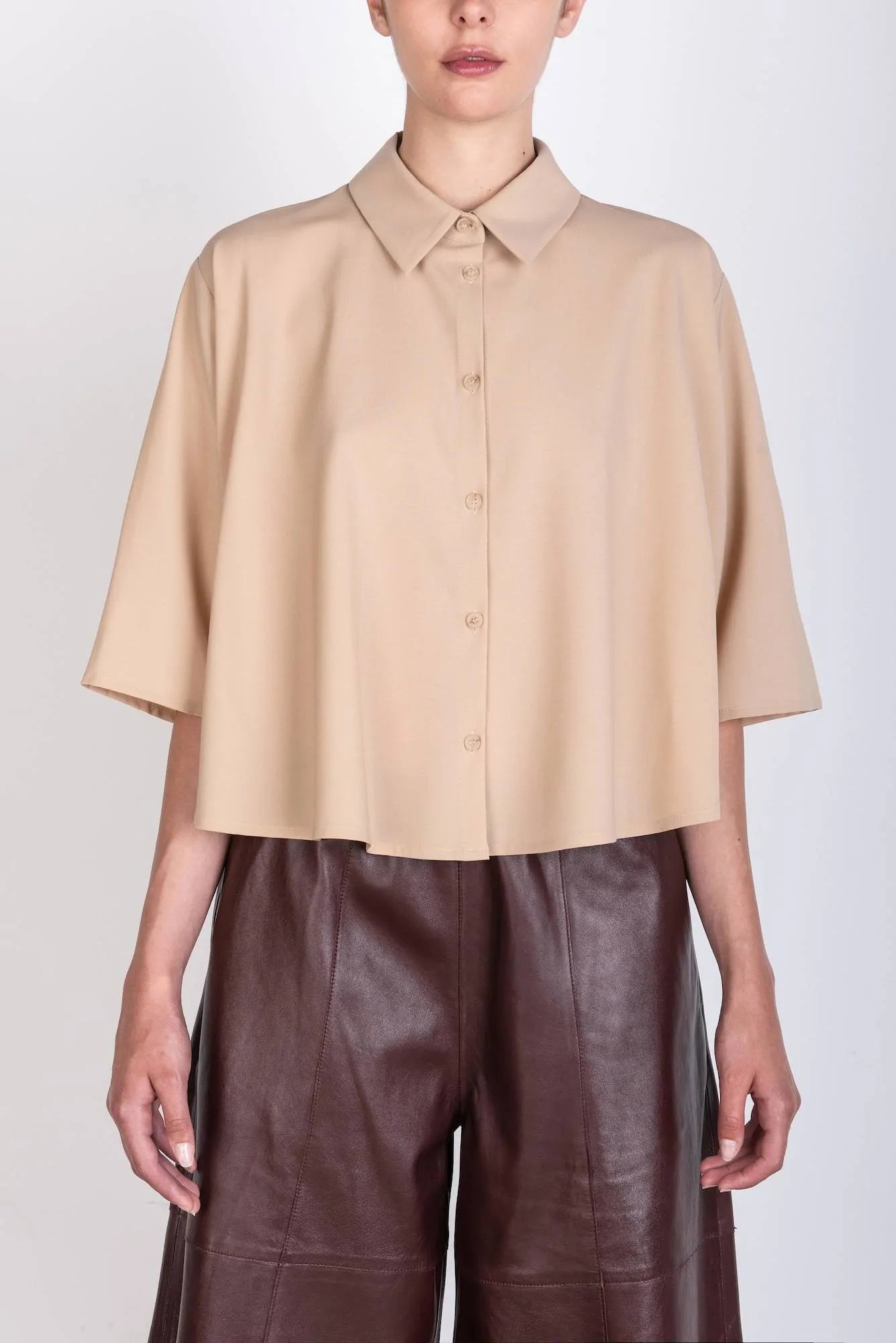 CAMICIA TELA DI LANA SVASATA