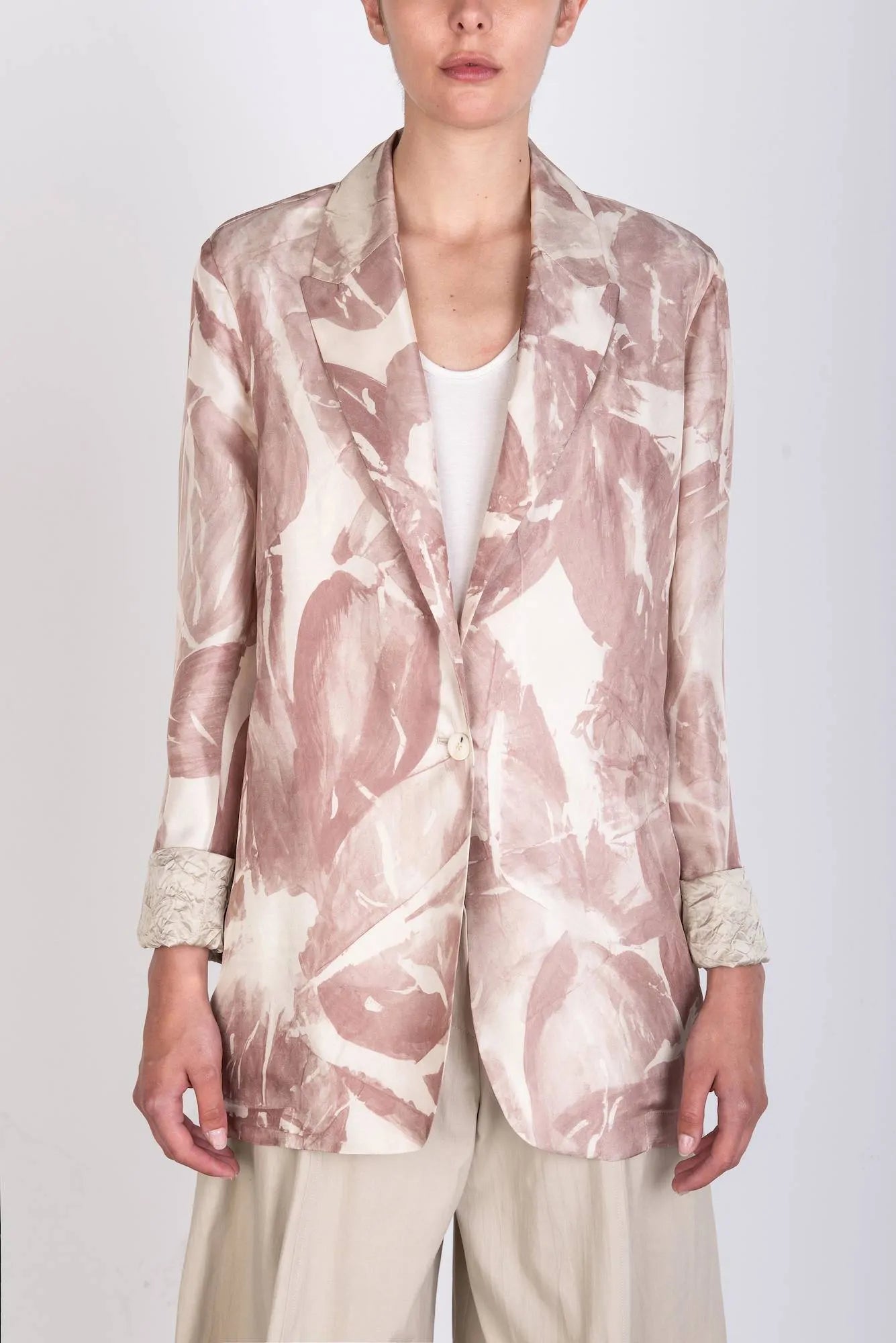 BLAZER IN SETA STAMPATA