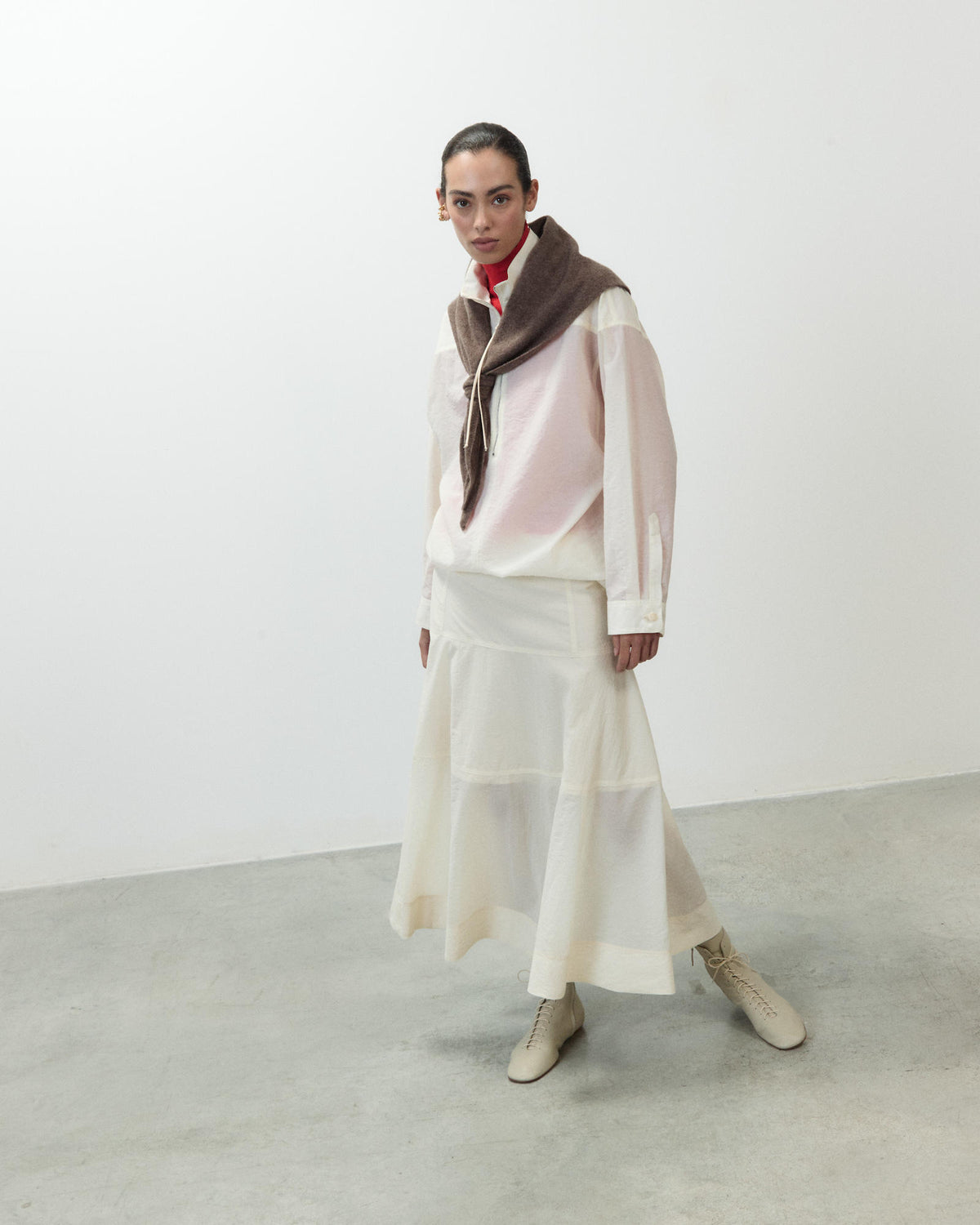 GONNA A RUOTA IN ORGANZA DI LANA