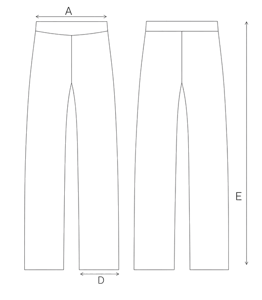 Guida misure PANTALONE LUNGO A RIGHE