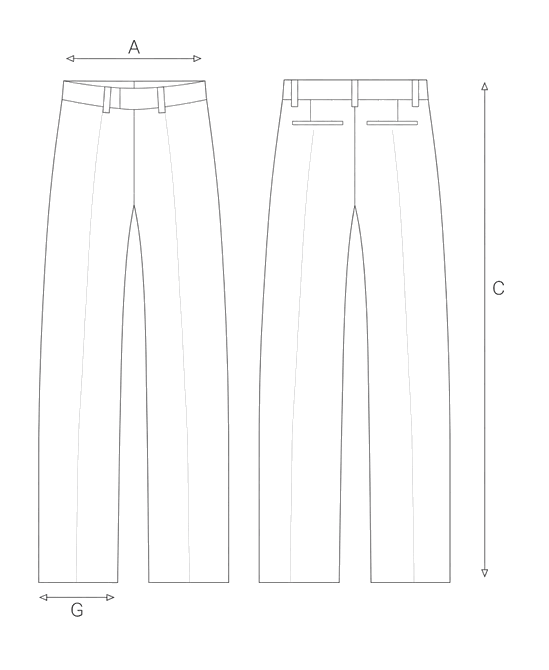 Guida misure PANTALONE FLUID CHECK  IN CUPRO