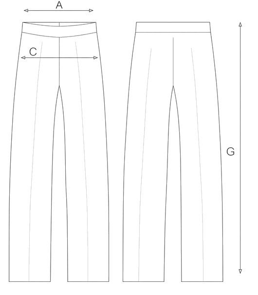 Guida misure PANTALONE SARTORIALE IN LINO