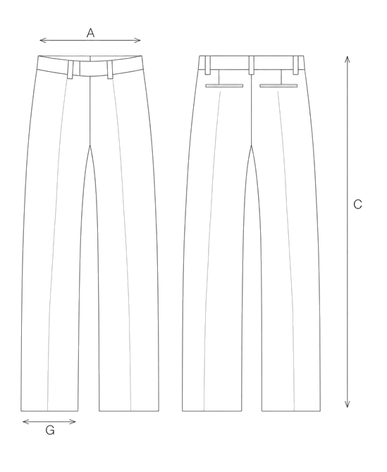 Guida misure PANTALONE PLUMETIS BARREL