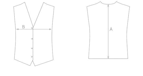 Guida misure GILET SARTORIALE A RIGHE
