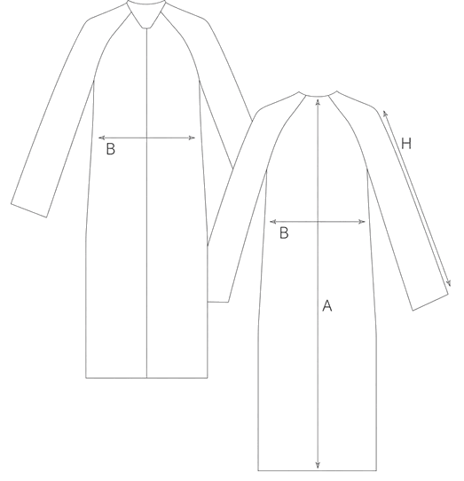 Guida misure TRENCH COATED EFFECT