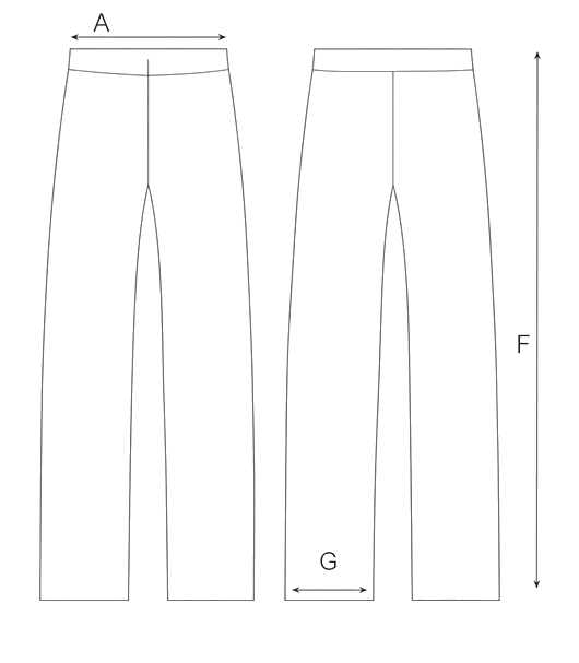 Guida misure PANTALONE REGULAR IN POPELINE