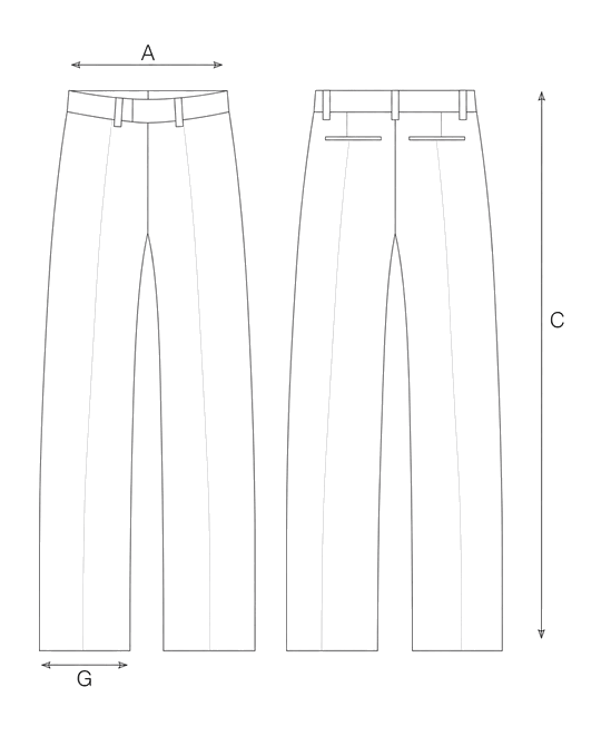 Guida misure PANTALONE REGULAR IN LANA