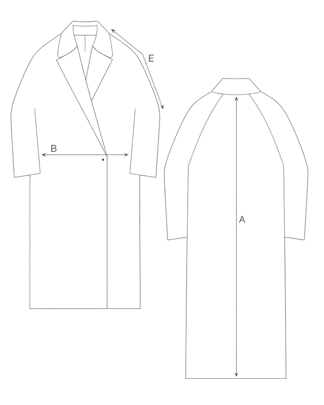 Guida misure TRENCH SATIN LUNGO